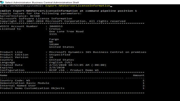 How to Export-NAV ServerLicenseInformation From Business Central D365 On-premises 5 Export License Information
