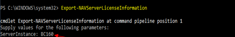How to Export-NAV ServerLicenseInformation From Business Central D365 On-premises 4 Dynamics 365 server instance