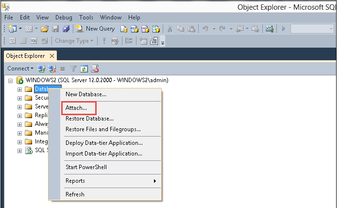 How to Attach MDF file Without LDF File by using SSMS 2 sql ldf attach