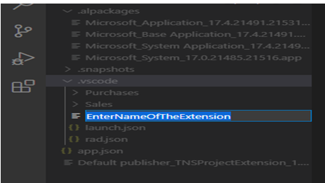 How to add field in existing Table using extension In D365 BC 2 enter name of the extension