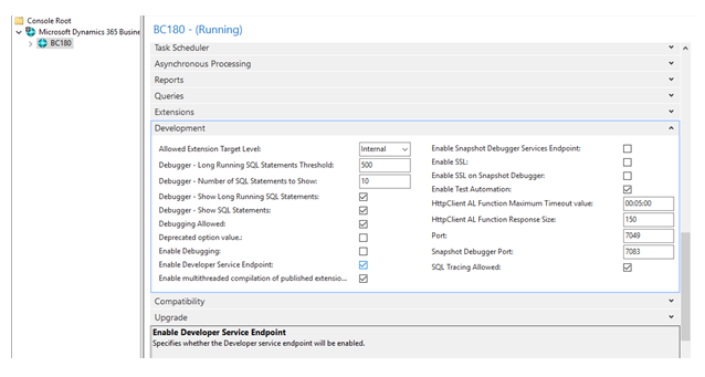 Error while Publishing Extension or downloading AL Symbol in Dynamics 365- Solved 3 Enable Developer Service Endpoint in business central