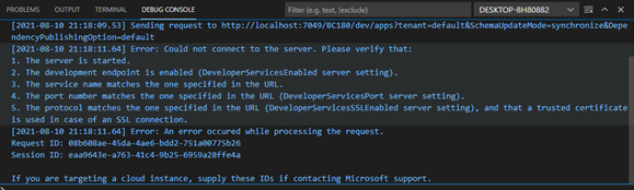 Error while Publishing Extension or downloading AL Symbol in Dynamics 365- Solved 1 Error while Publishing Extension or downloading AL Symbol in Dynamics 365