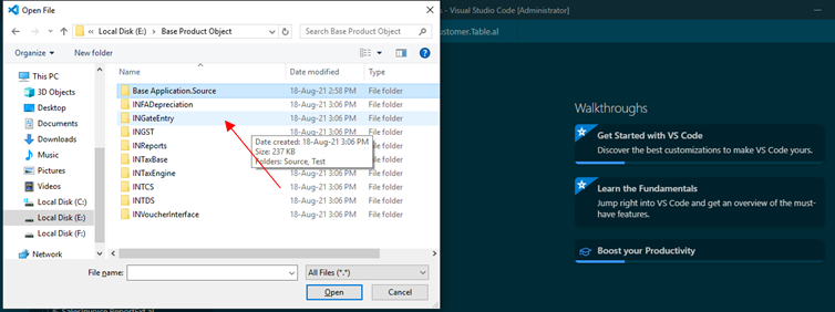 How to Find Base Application Object in BC D365 4 Extract the file and save as shown