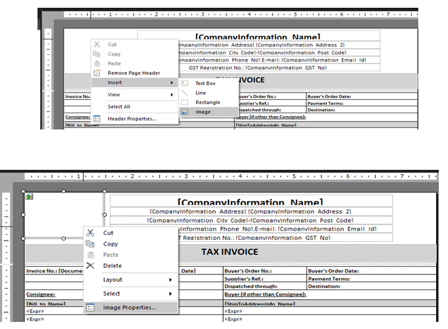 open the report in Rdlc mode and print the image in business central