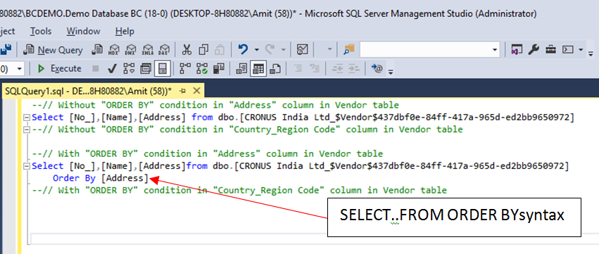 SQL ORDER BY Statement 3 SQL ORDER BY Statement Example