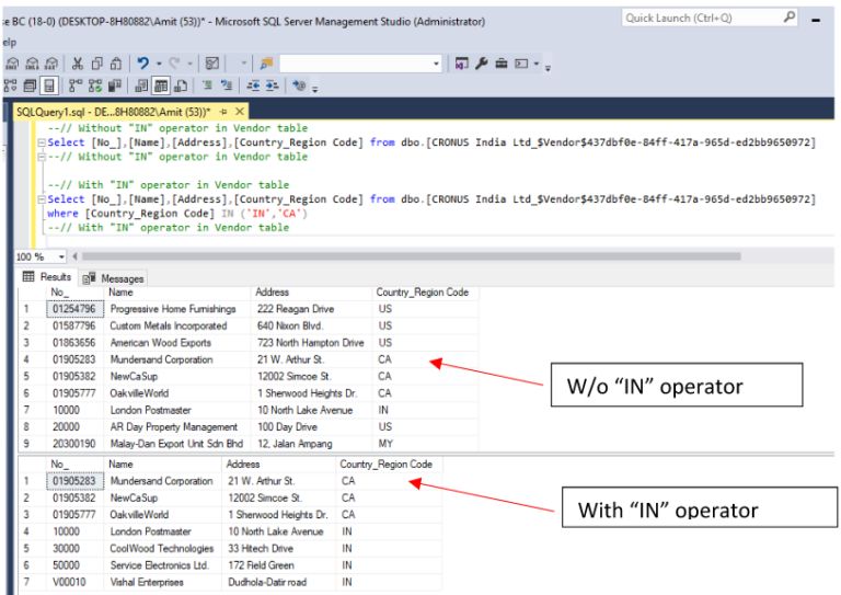 Use Of IN Operator In SQL | Important