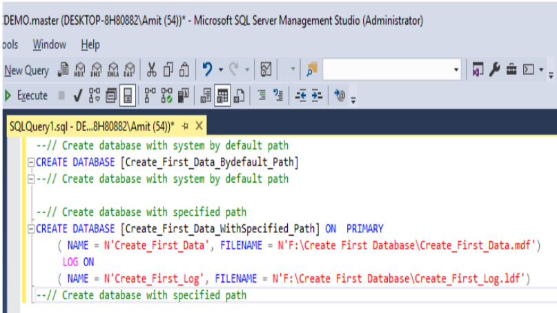 Use of CREATE DATABASE Statement in SQL 3 query for create database statement in sql