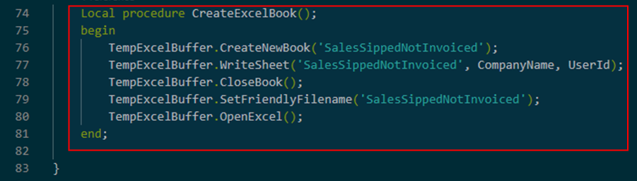Sales Shipped not Invoiced Report in BC D365 5 Sales Shipped Not Invoiced Excel Creation Part