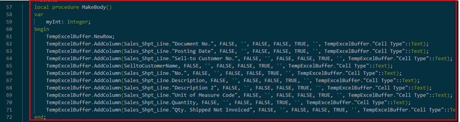 Sales Shipped not Invoiced Report in BC D365 4 Sales Shipped Not Invoiced body part