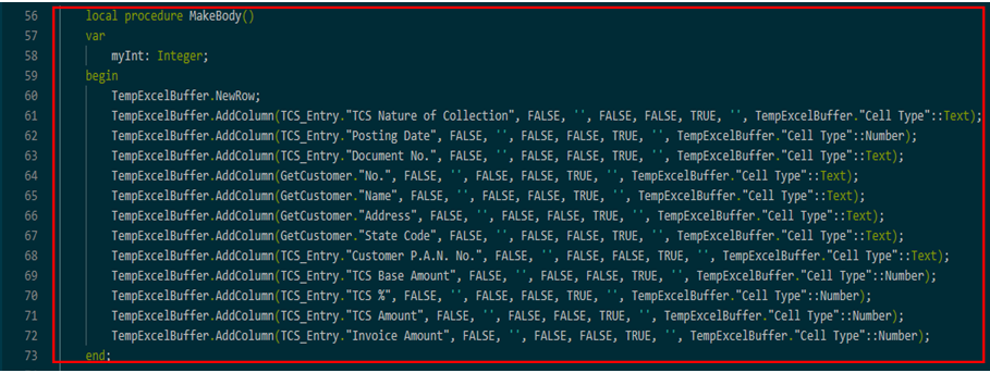 TCS Register Report Development and Format in BC D365 4 TCS Register Report Development body part