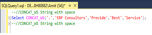 CONCAT_WS query in sql editor