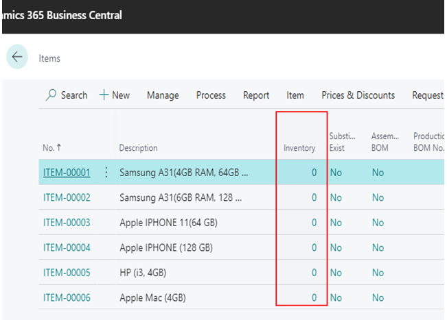 Restore and Change in Pages by using Personalize in BC D365 2 item list page open in business central d365