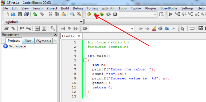 scanf() Use in C Language 3 run the scanf c programming code
