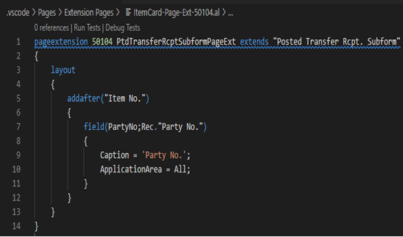 How to Flow Custom Field from Transfer Line to Transfer Receipt Line Table in AL for D365 BC 4 Adding field in Posted Transfer Receipt Subform page as extension in bc d365