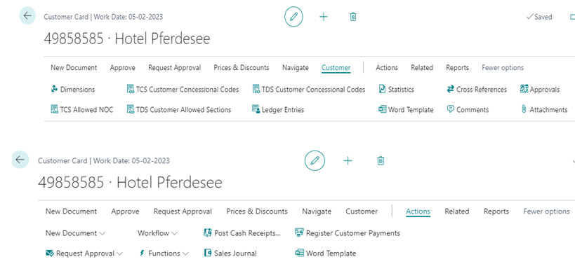 How to Create Customer Master in D365 BC 11 Customer Card Customer and Action Tab in Business Central