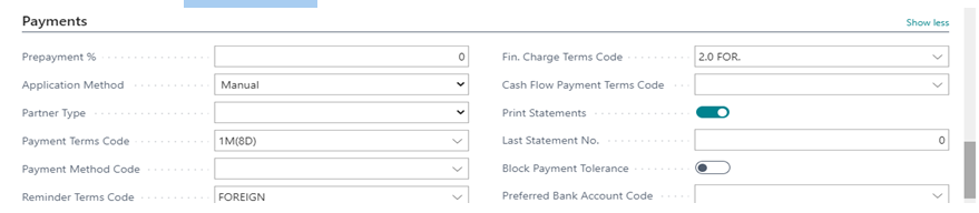 How to Create Customer Master in D365 BC 6 Customer Card Payment Tab in Business Central
