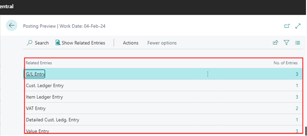 New Add-ons in Posting Preview Functionality in D365 BC 5 Preview Posting page is open in standard form in business central