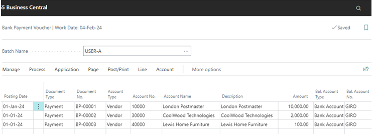 How to Create Bank Payment Voucher in D365 BC 3 Infromation added in bank payment voucher in d365 bc