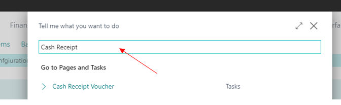 How to Create Cash Receipt Voucher in D365 BC 2 Search Cash Receipt in D365 BC