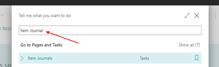 Creation and Posting of Item Opening from Item Journal in D365 BC 1 Search Item Journals in Business Central