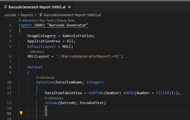 How to Generate Barcode in Business Central 1 Report object for barcode