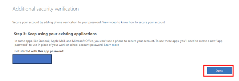 Get started with app password