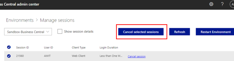 Kill Or Cancel Sessions In D365 BC Of SAAS Or Online Version