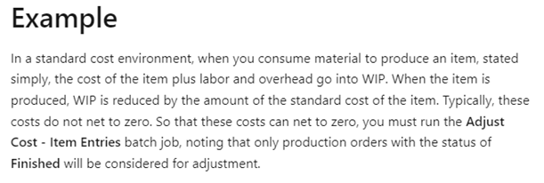 Finished Production Order in Business Central 1 Finished Production Order Example D365 BC