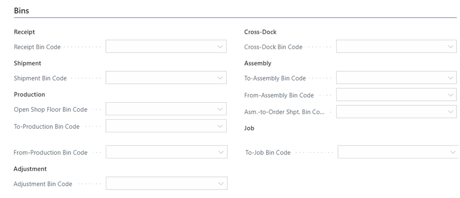 Location Card Numbering Tab in D365 BC