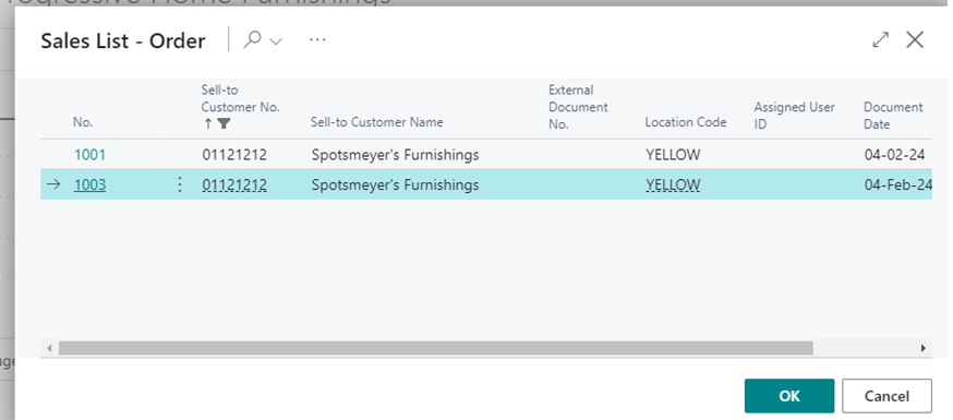 Process and Setup of Drop Shipment in Business Central D365 6 Sales List Order in D365 BC