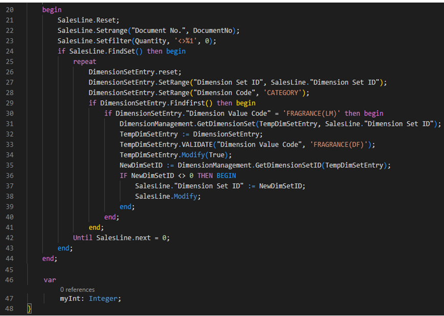 Modify Shortcut Dimension Value in Pre-Entries in D365 BC 2 Modified Existing Dimension Value via AL Code in Bc D365
