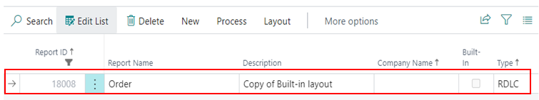How to Modify the Existing Report Layout in D365 BC 5 copy of the selected layout is inserted in d365 bc