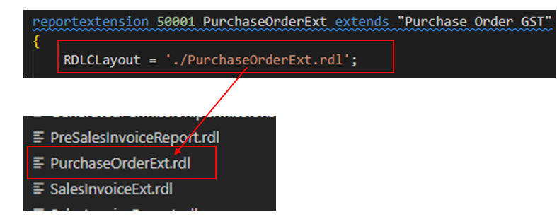 How to Modify the Existing Report Layout in D365 BC 7 paste report into the AL project folder