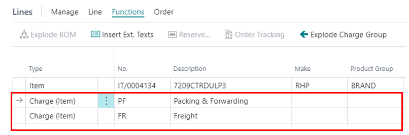Auto Item Charge Line Creation and Assignment in Purchase in D365 BC 4 Charge Line Created in D365 BC