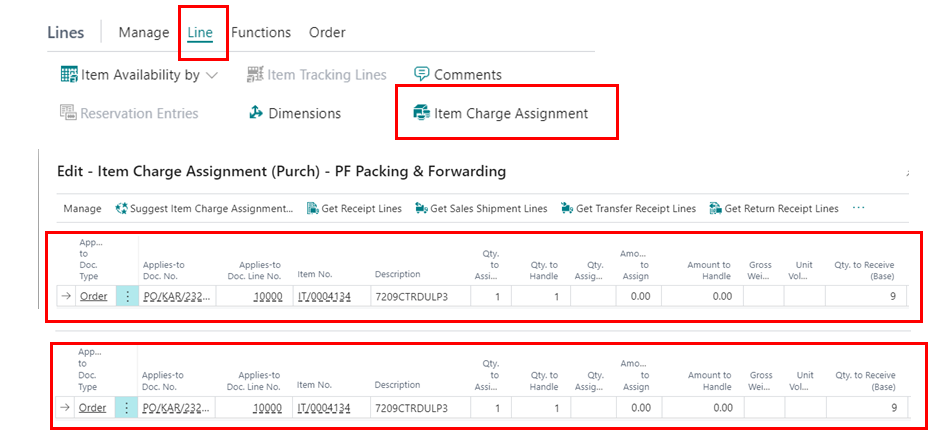 Auto Item Charge Line Creation and Assignment in Purchase in D365 BC 5 Item Charge Assignment D365 BC