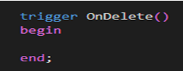 Table Object Triggers Overview in D365 BC 3 OnDelete() business central
