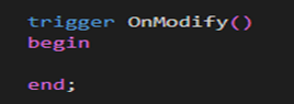 Table Object Triggers Overview in D365 BC 2 OnModify() business central