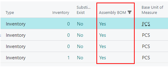 Overview of Assembly Management in Business Central 6 Assembly BOM in business central