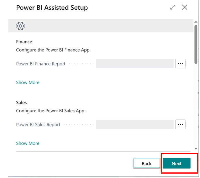 configure app in power bi assisted set up