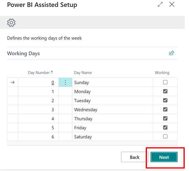 power bi assisted set up enter information