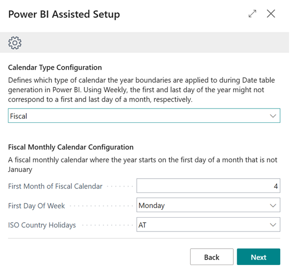 power bi assisted setup for fiscal