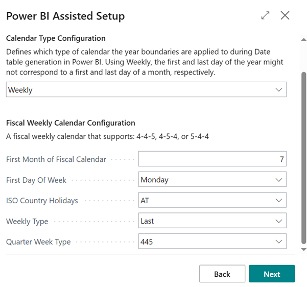 power bi assisted setup weekly